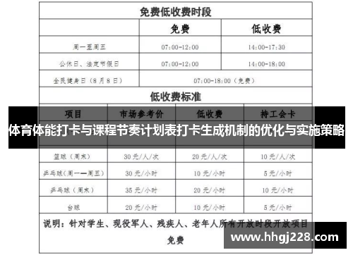 体育体能打卡与课程节奏计划表打卡生成机制的优化与实施策略